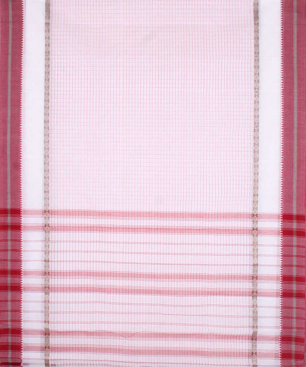 White hand woven cotton narayanpet saree