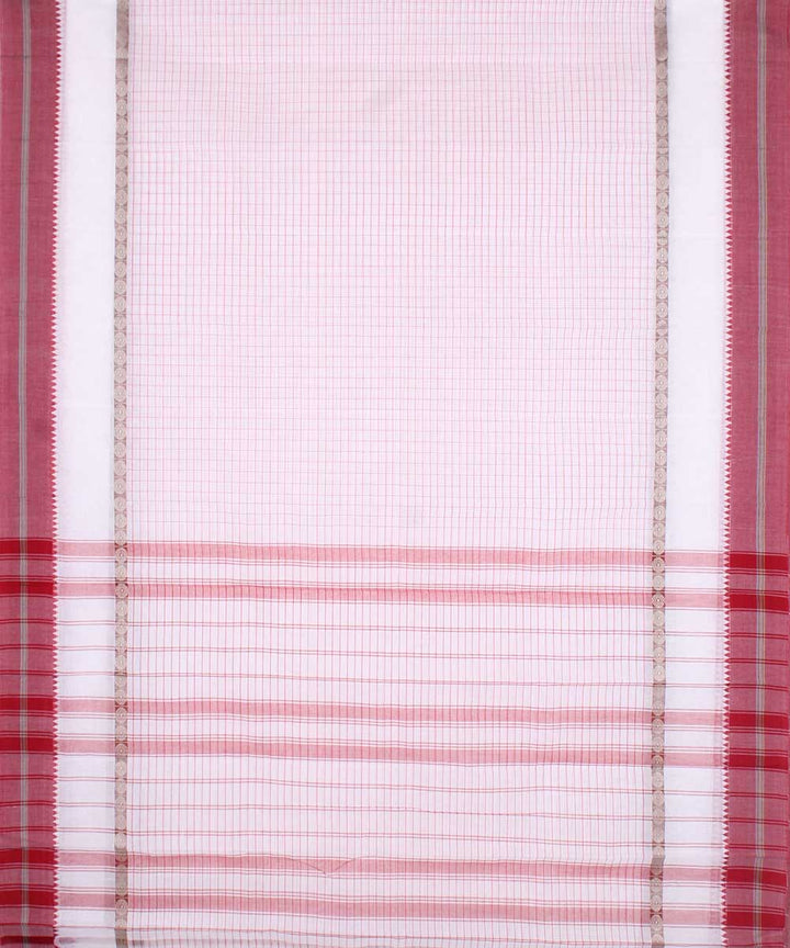 White hand woven cotton narayanpet saree