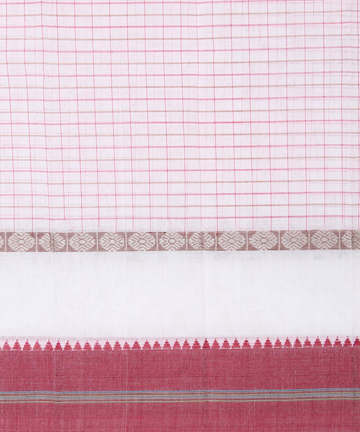 White hand woven cotton narayanpet saree