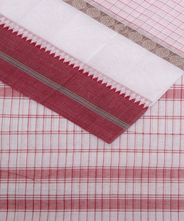 White hand woven cotton narayanpet saree