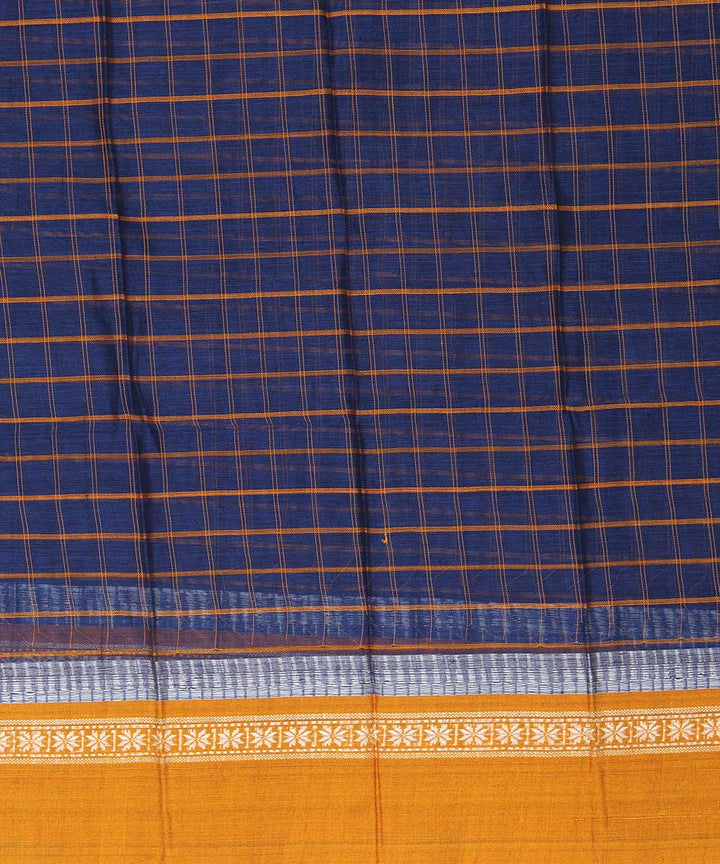 Dark blue hand woven cotton narayanpet saree