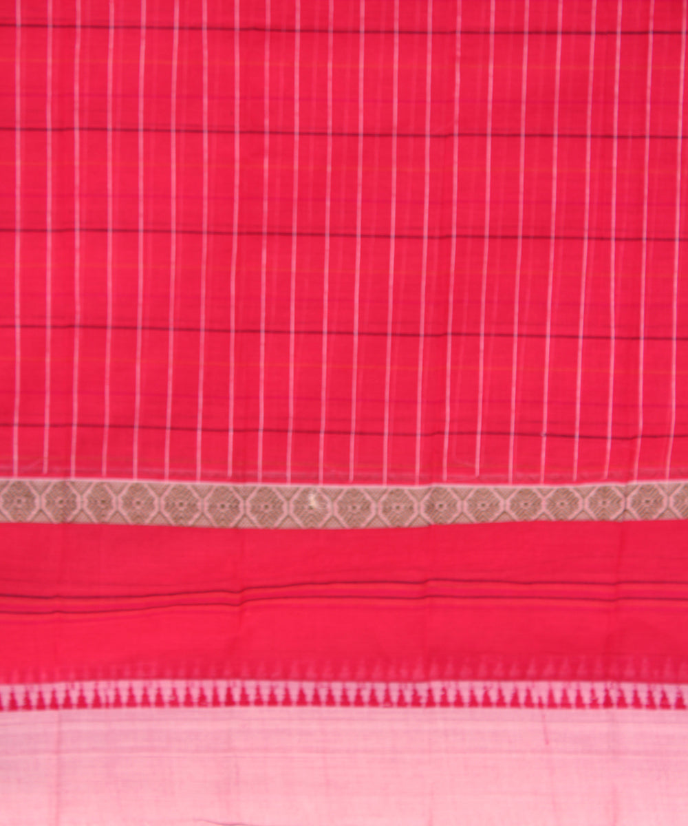 Pink Red handloom narayanpet cotton sari