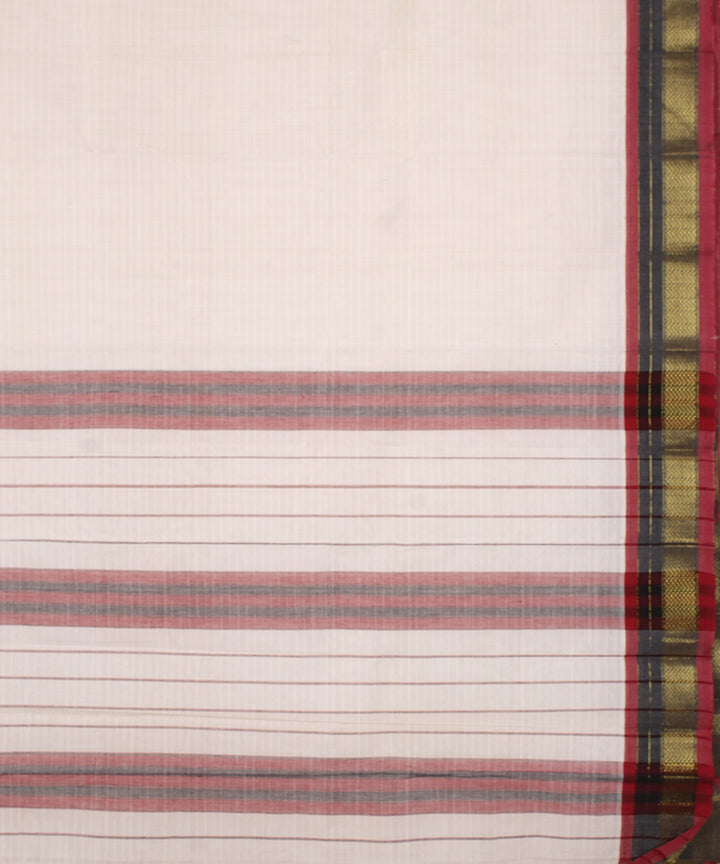 White handwoven cotton narayanpet saree