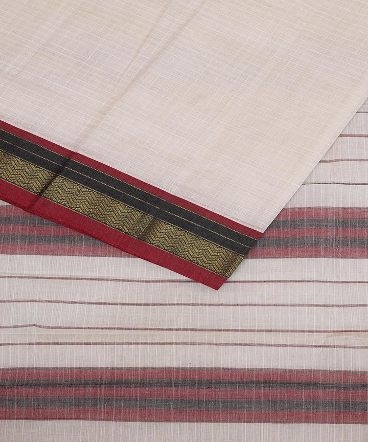 White handwoven cotton narayanpet saree