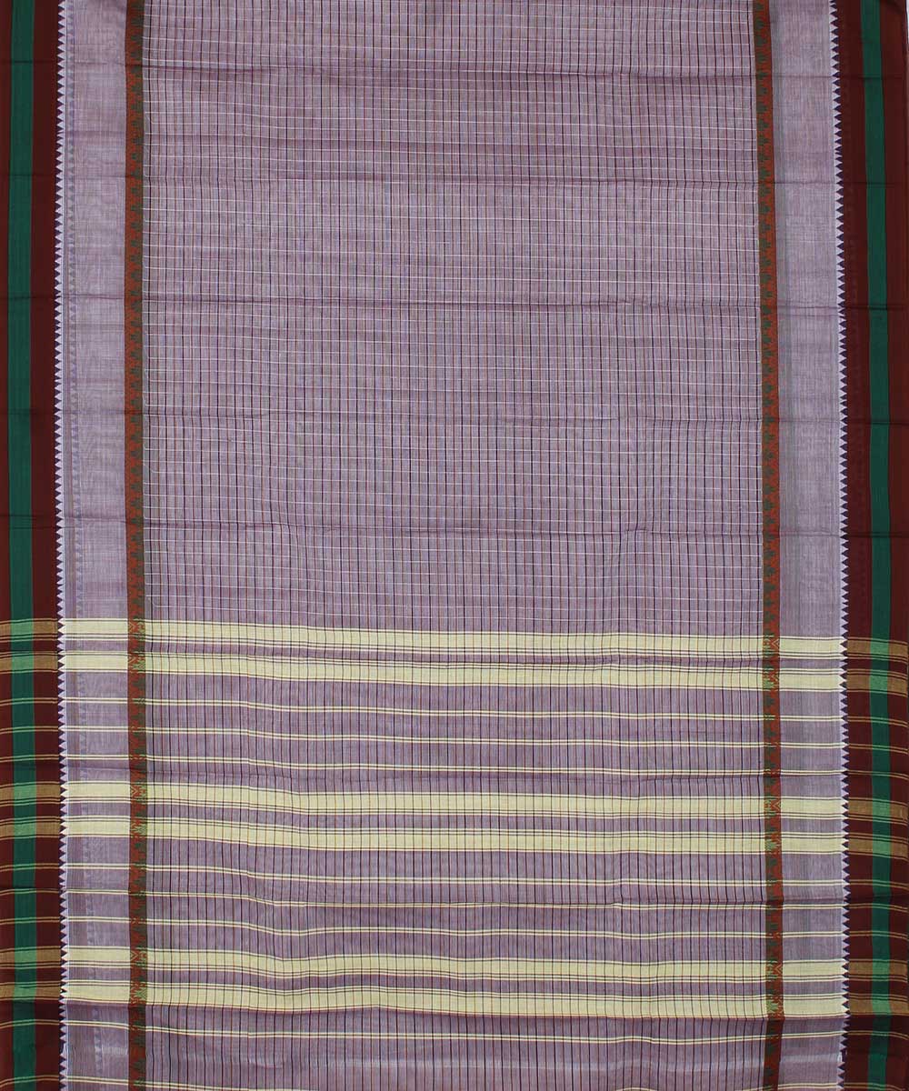 Light purple handwoven cotton narayanpet saree
