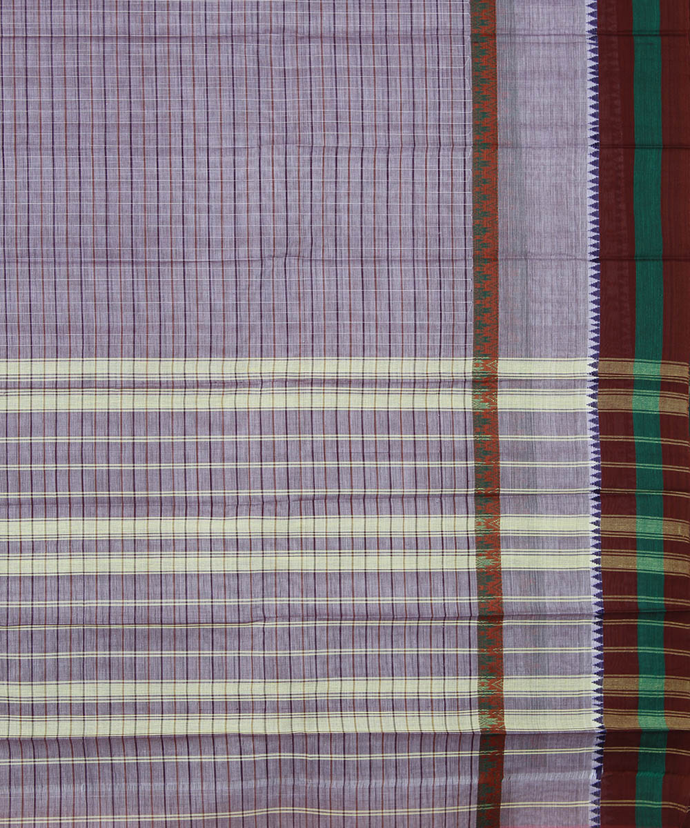Light purple handwoven cotton narayanpet saree