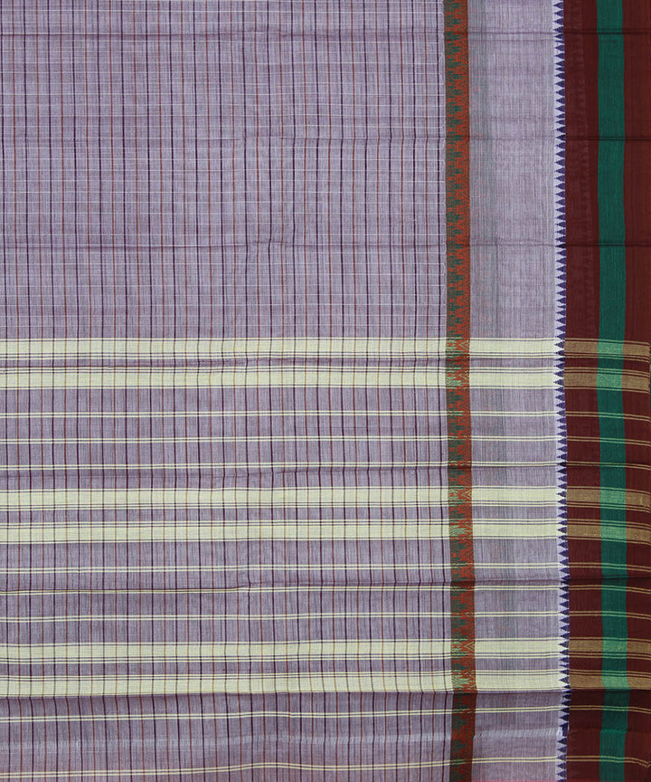 Light purple handwoven cotton narayanpet saree