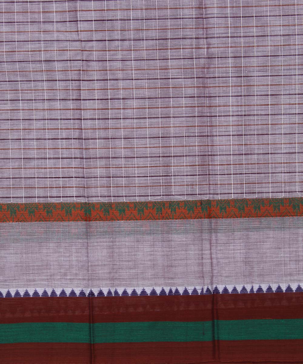 Light purple handwoven cotton narayanpet saree
