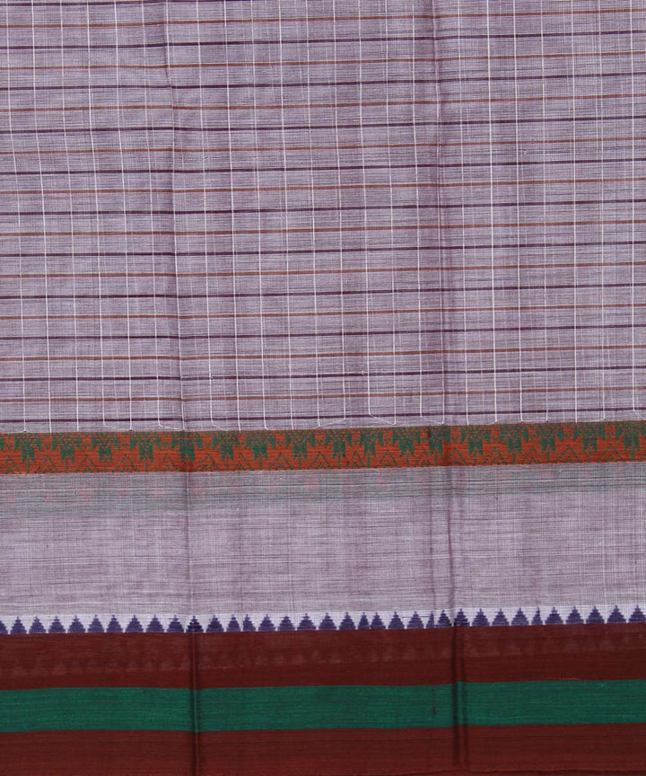 Light purple handwoven cotton narayanpet saree
