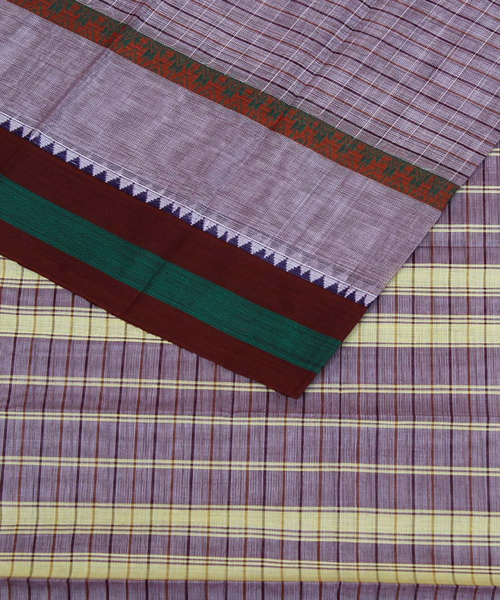 Light purple handwoven cotton narayanpet saree