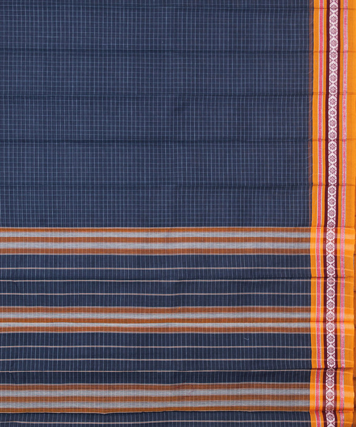 Dark blue handwoven cotton narayanpet saree