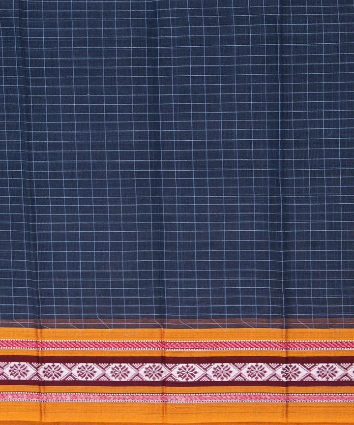 Dark blue handwoven cotton narayanpet saree