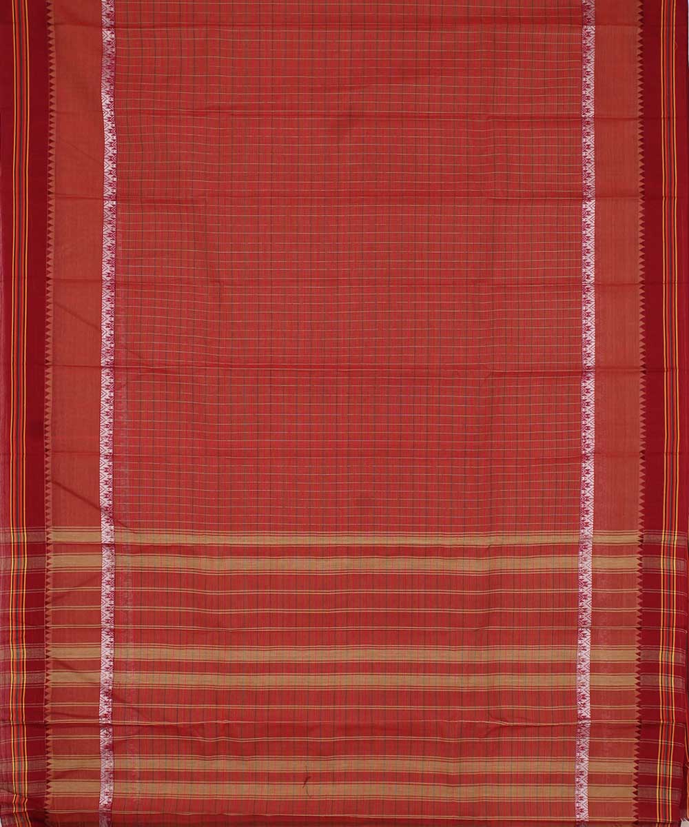 Brown handwoven cotton narayanpet saree