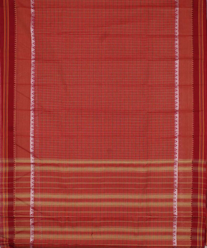 Brown handwoven cotton narayanpet saree