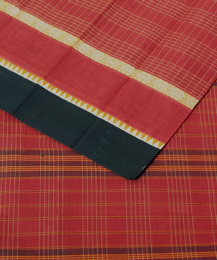 Red handloom narayanpet cotton sari