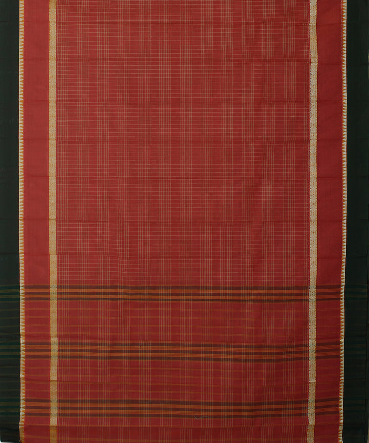 Red handloom narayanpet cotton sari