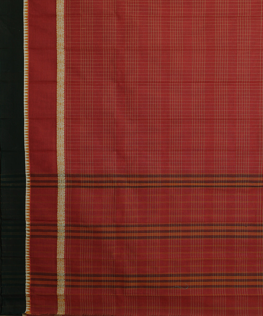 Red handloom narayanpet cotton sari