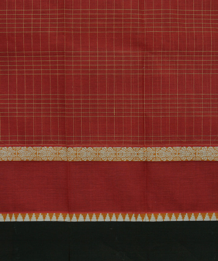 Red handloom narayanpet cotton sari