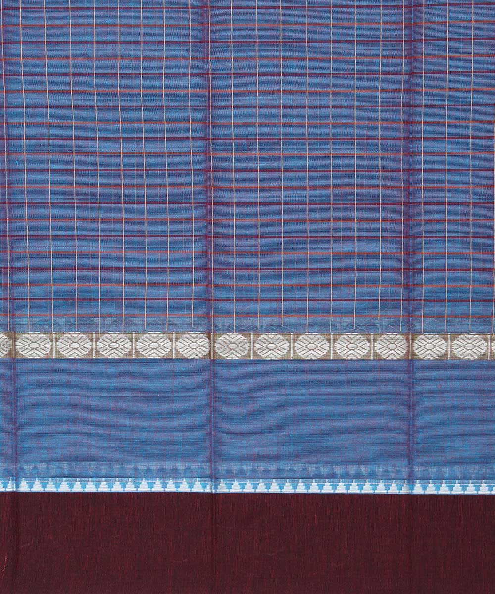 Blue handloom cotton narayanpet saree