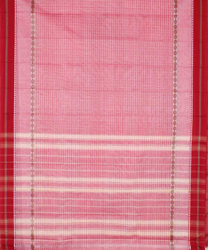 Light pink handwoven cotton narayanpet saree