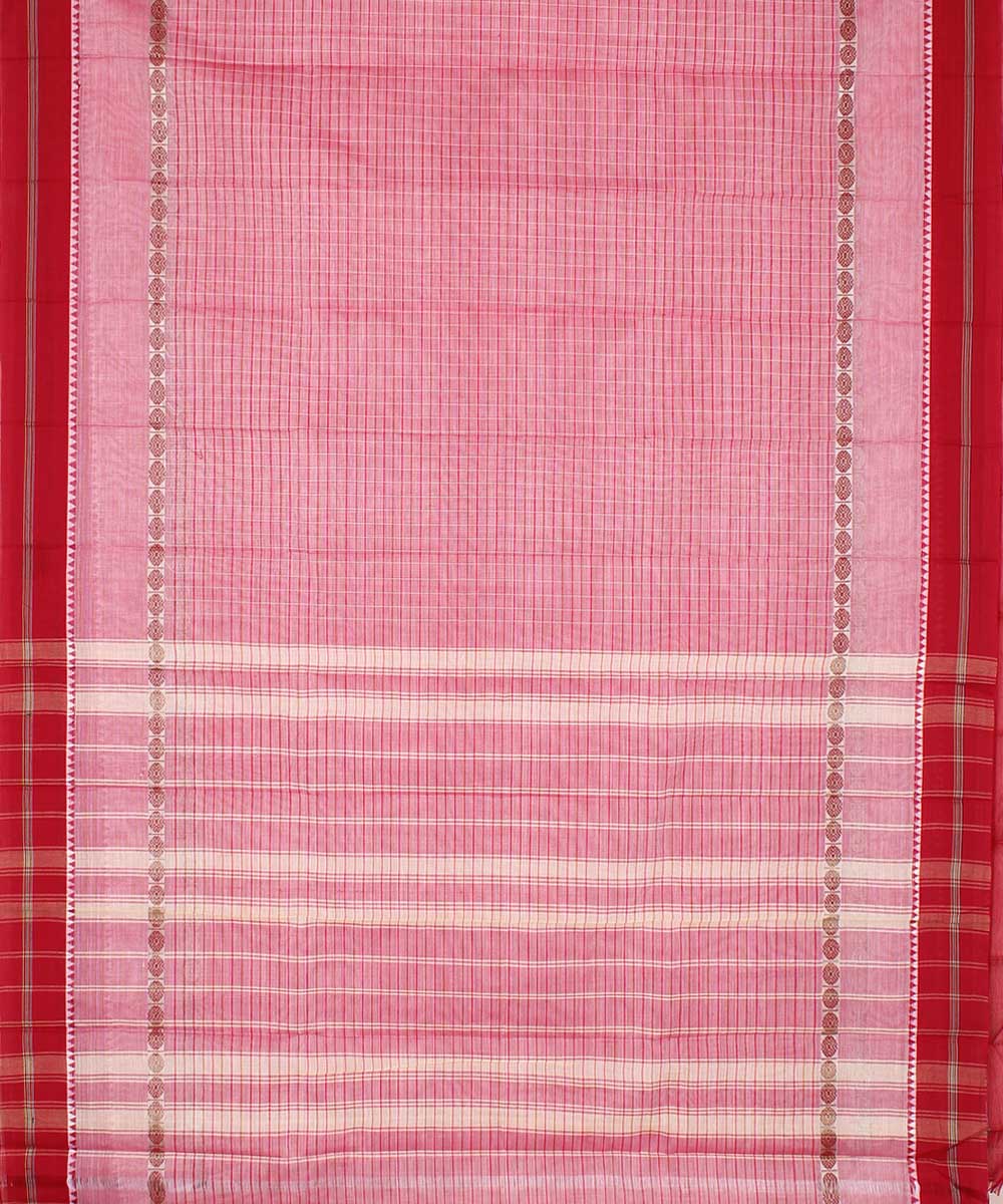 Light pink handwoven cotton narayanpet saree