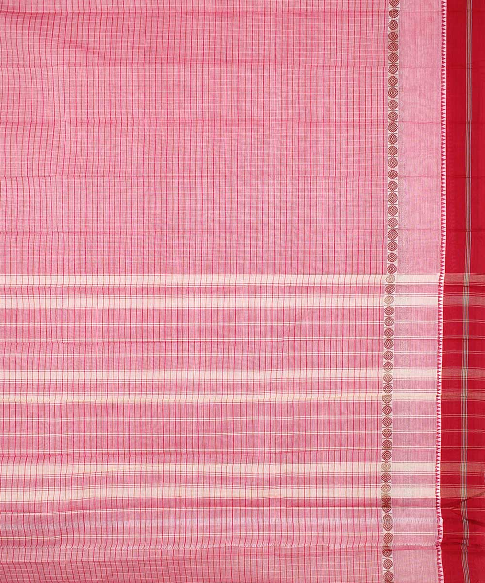 Light pink handwoven cotton narayanpet saree