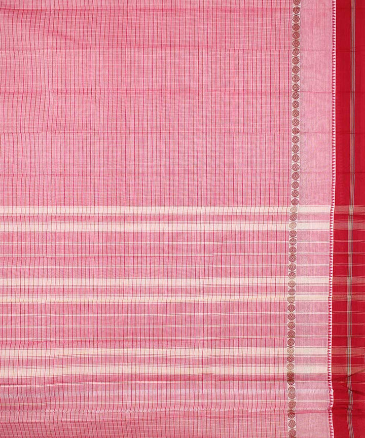 Light pink handwoven cotton narayanpet saree