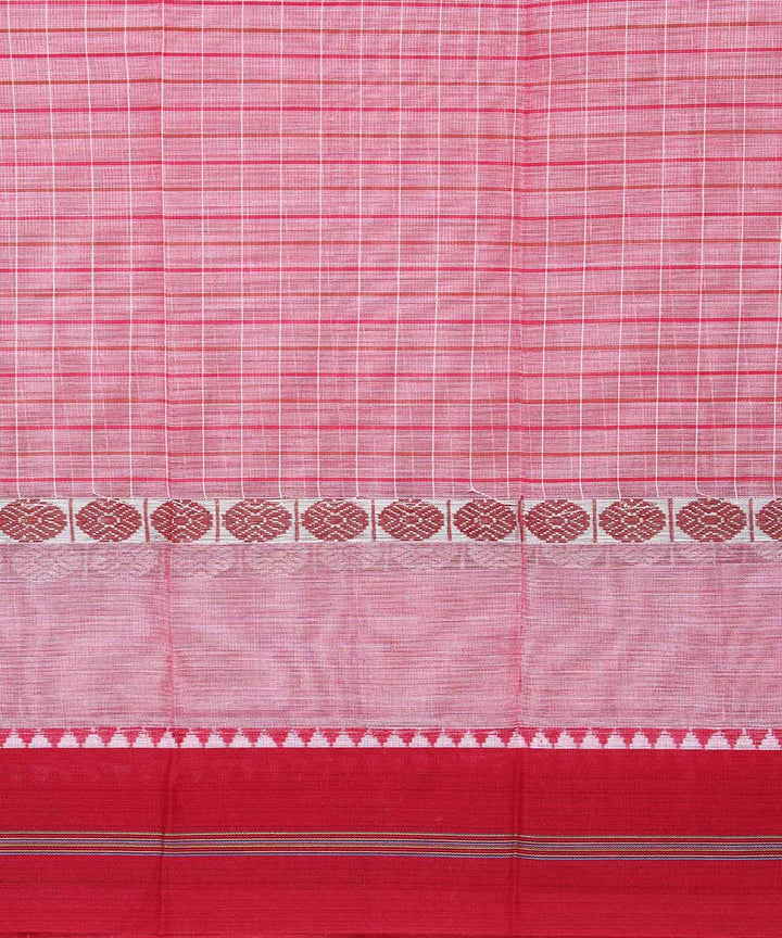 Light pink handwoven cotton narayanpet saree