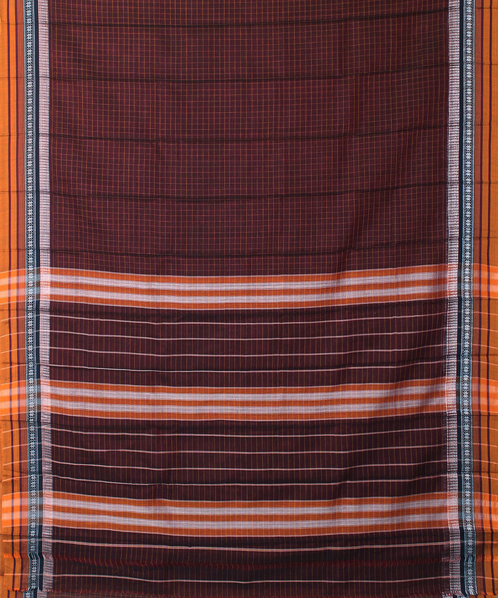 Dark Brown handloom narayanpet cotton sari