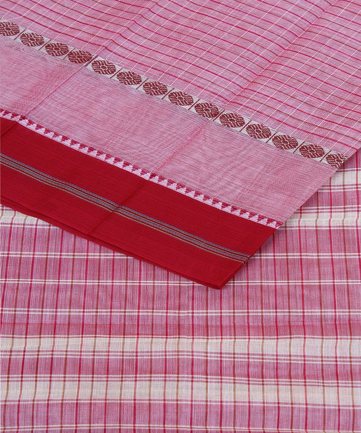 Light pink handwoven cotton narayanpet saree