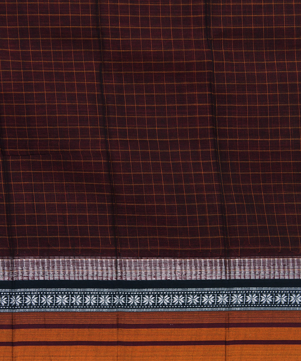 Dark Brown handloom narayanpet cotton sari