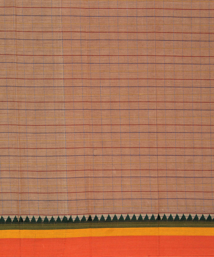 Brown handloom cotton narayanpet saree