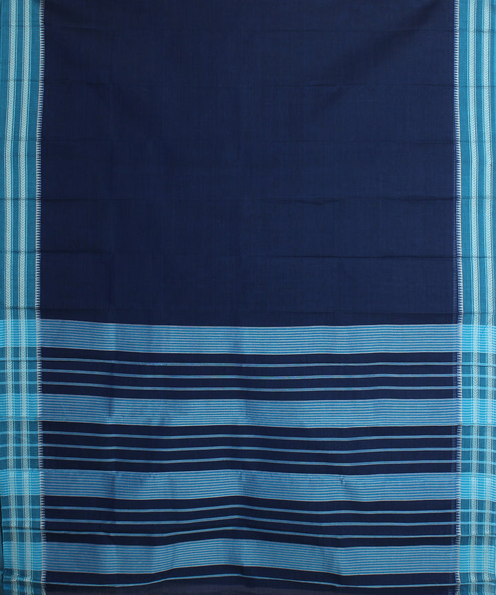 Blue handwoven narayanpet cotton sari
