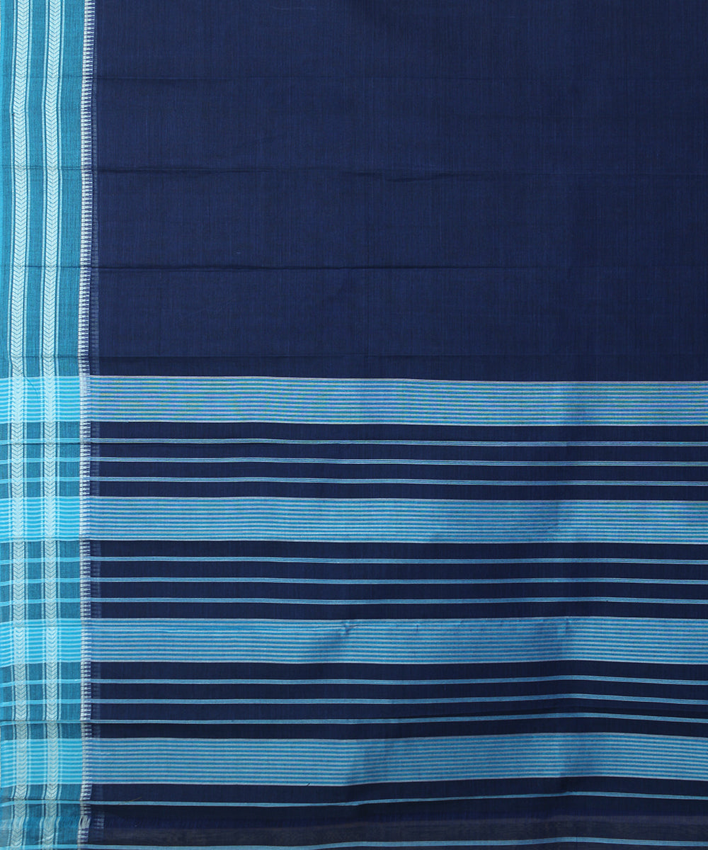 Blue handwoven narayanpet cotton sari