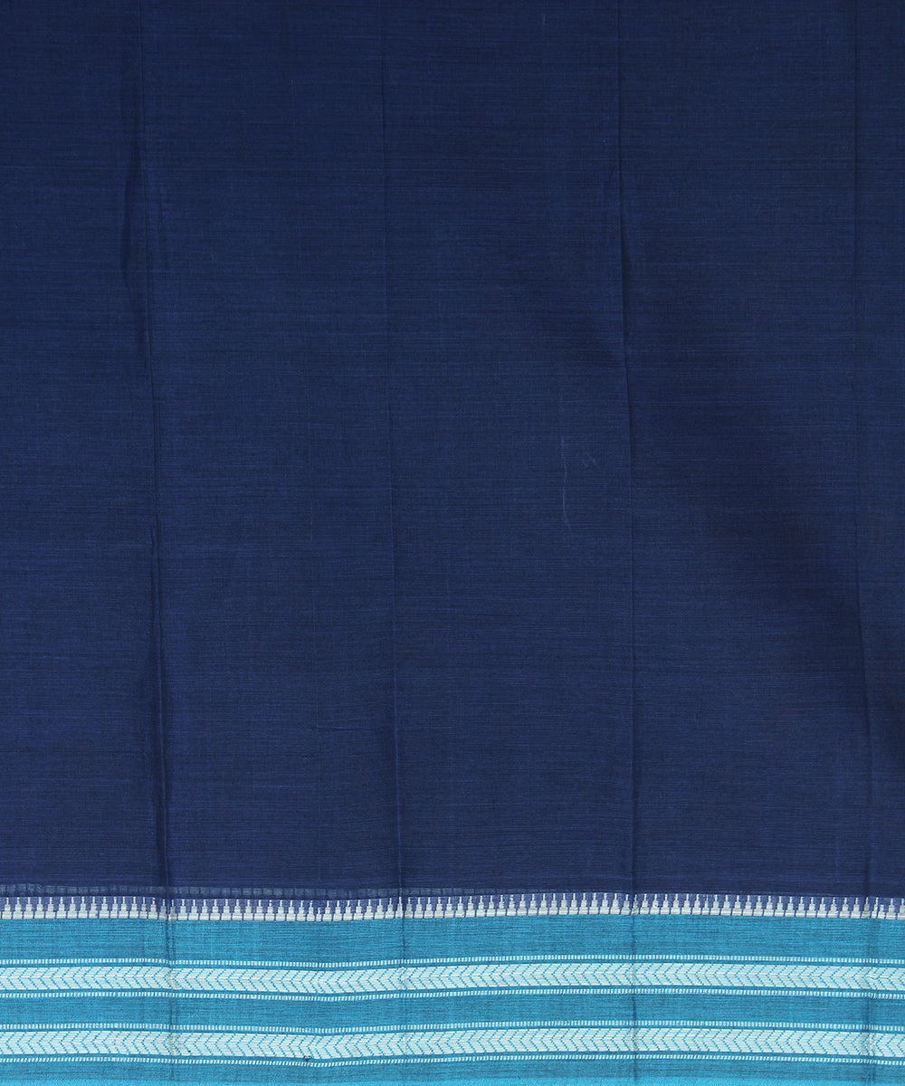 Blue handwoven narayanpet cotton sari