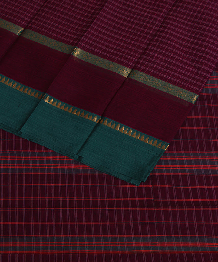 Dark Purple handloom narayanpet cotton sari