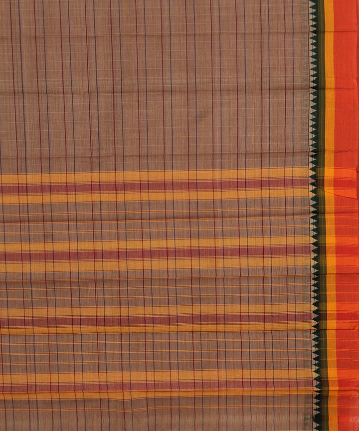 Light brown handwoven cotton narayanpet saree