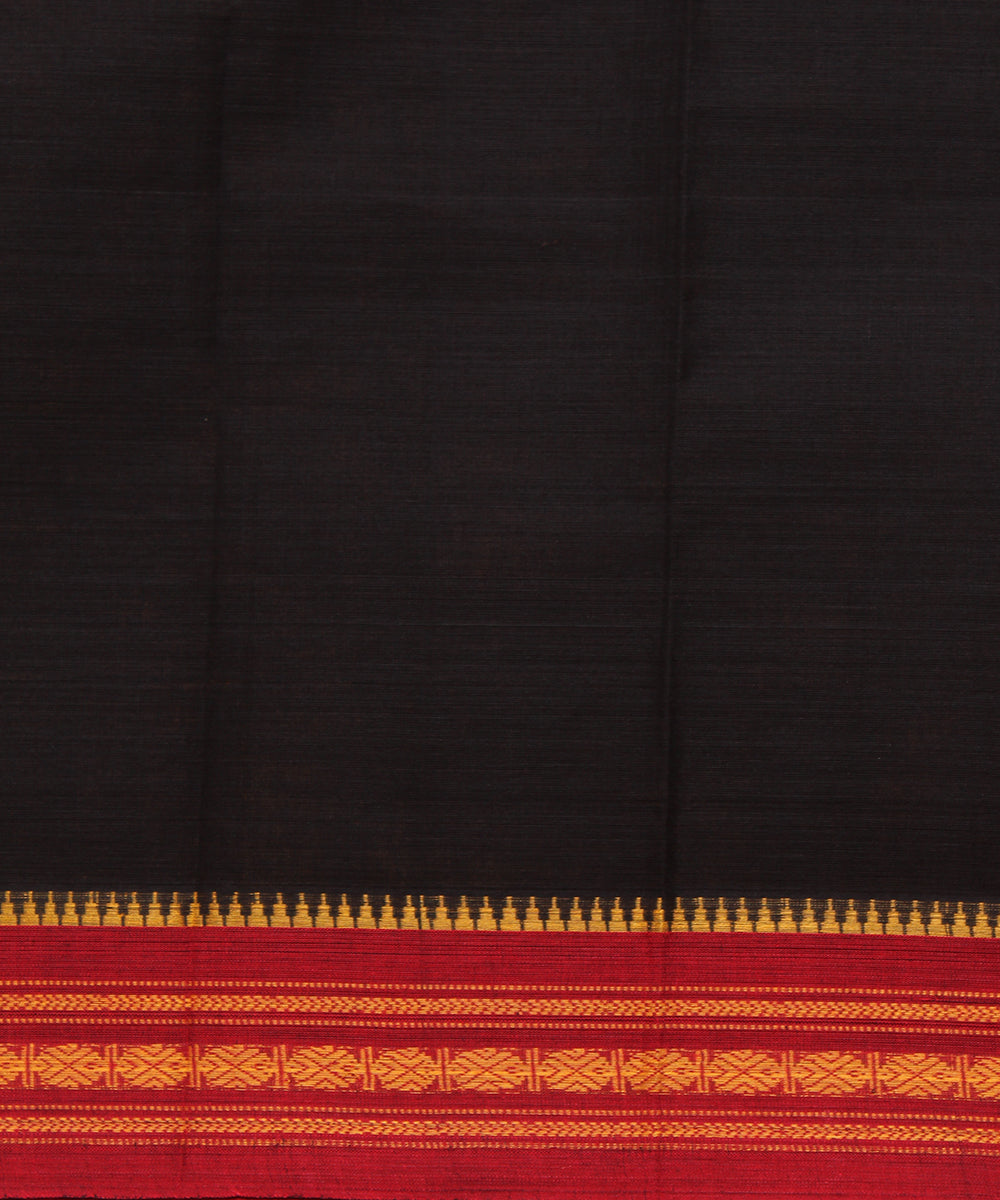 Black handloom narayanpet cotton sari