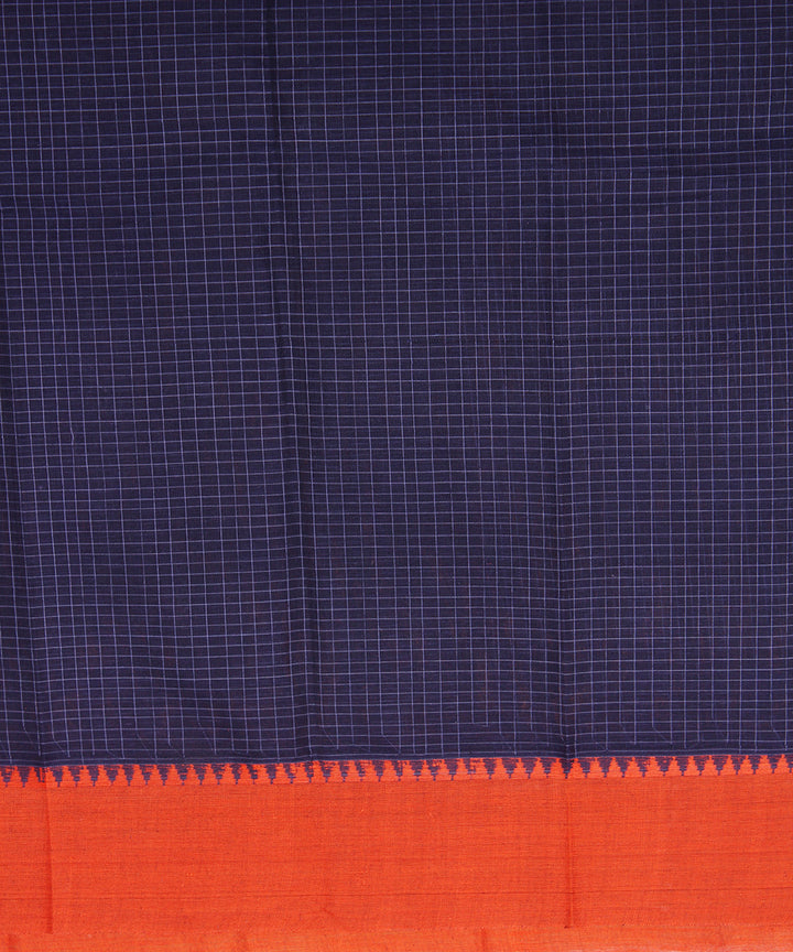 Navy blue handloom narayanpet cotton sari