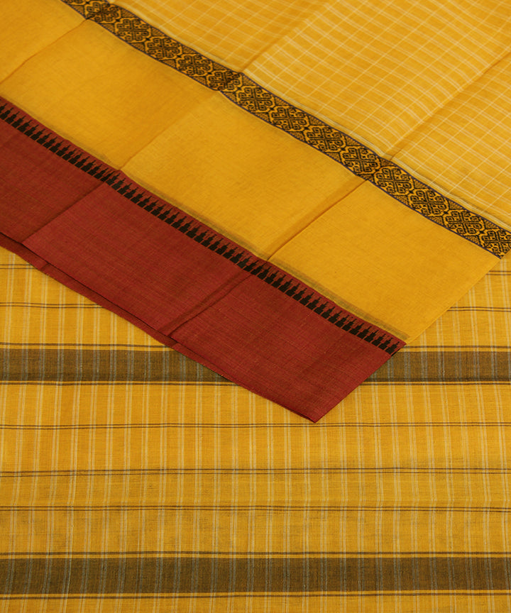 Yellow handloom narayanpet cotton sari