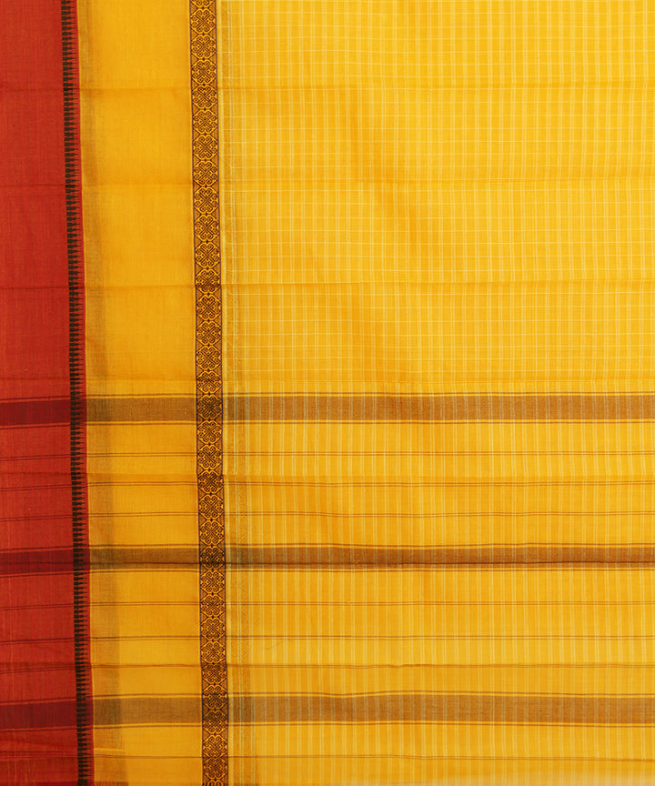 Yellow handloom narayanpet cotton sari