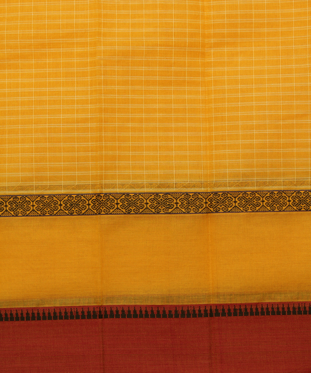 Yellow handloom narayanpet cotton sari