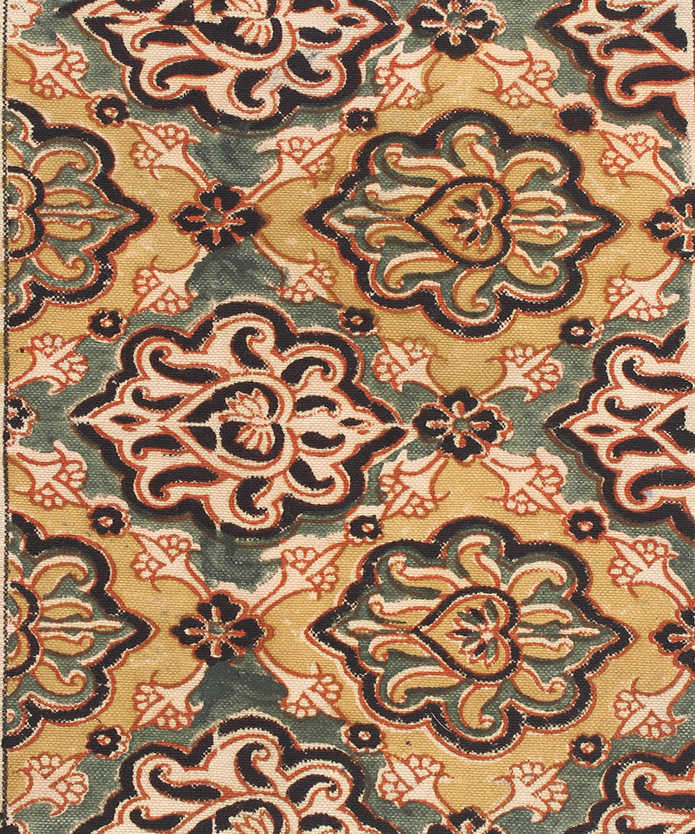 Multi color handprinted kalamkari cotton table mat