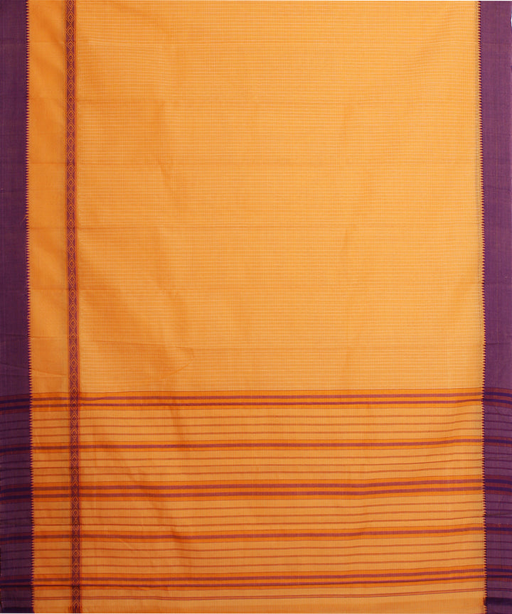 Yellow hand loom narayanpet cotton sari