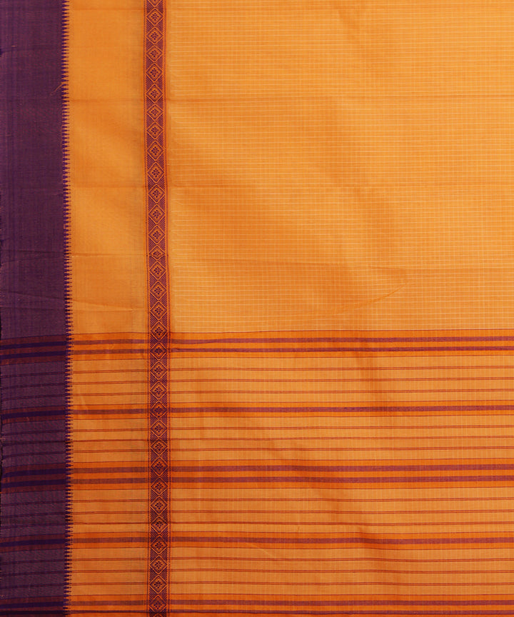 Yellow hand loom narayanpet cotton sari