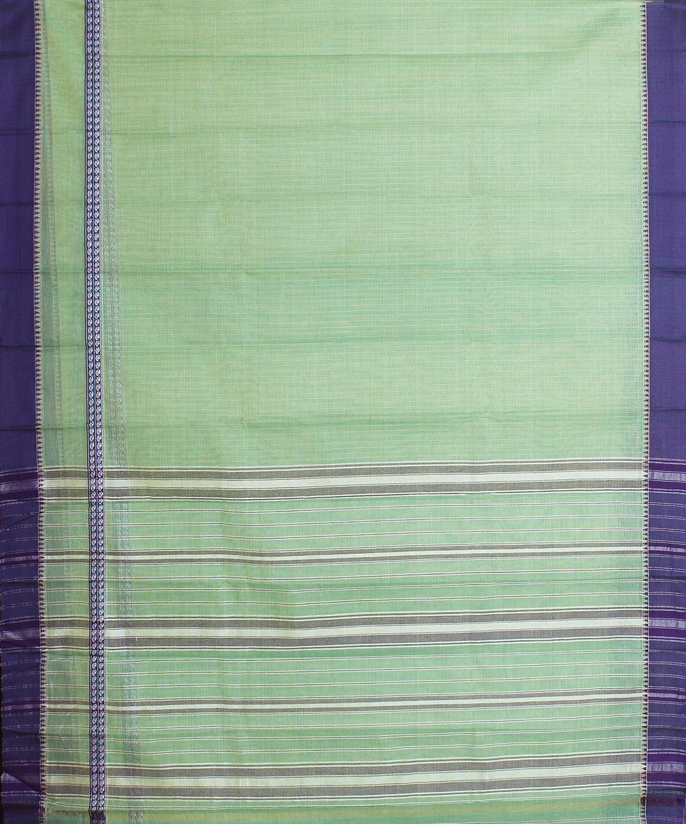 Light green handwoven narayanpet cotton sari