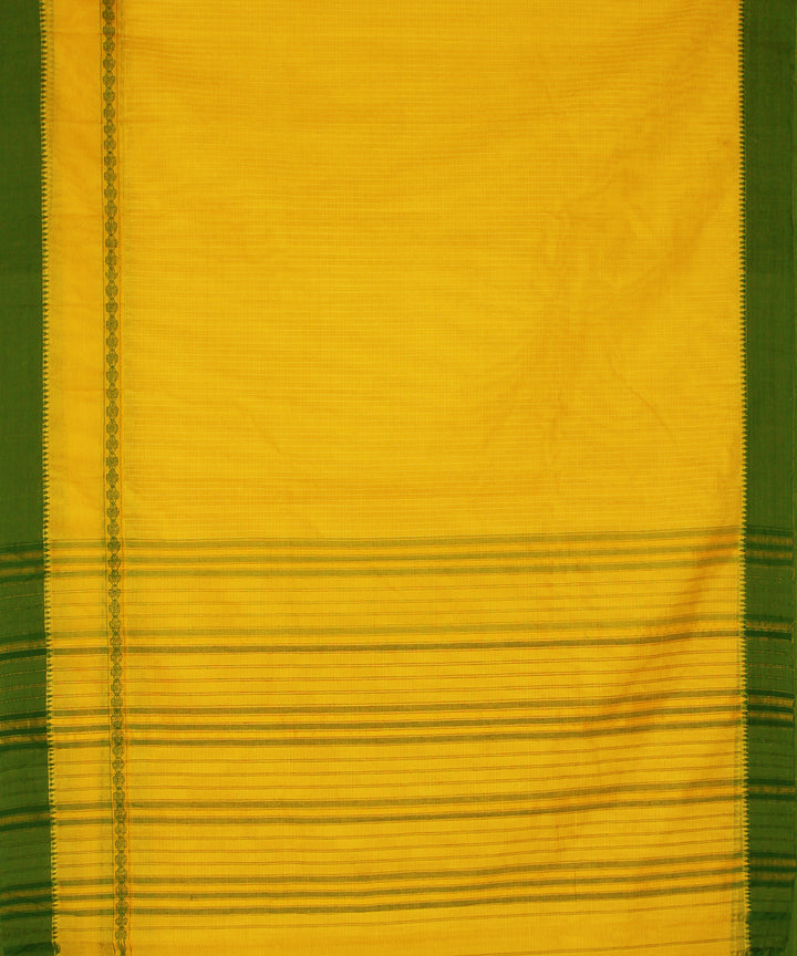 Yellow hand woven narayanpet cotton sari