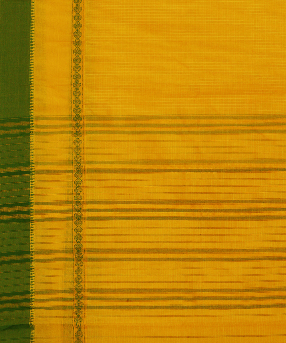 Yellow hand woven narayanpet cotton sari