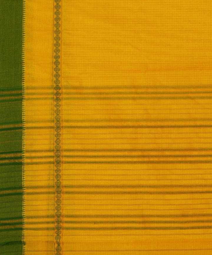 Yellow hand woven narayanpet cotton sari