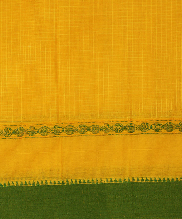 Yellow hand woven narayanpet cotton sari